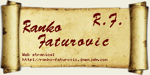 Ranko Faturović vizit kartica